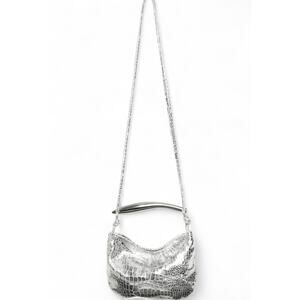 Walter Baker Hazel Mini Hobo in Platinum Croc Embossed (W9123)